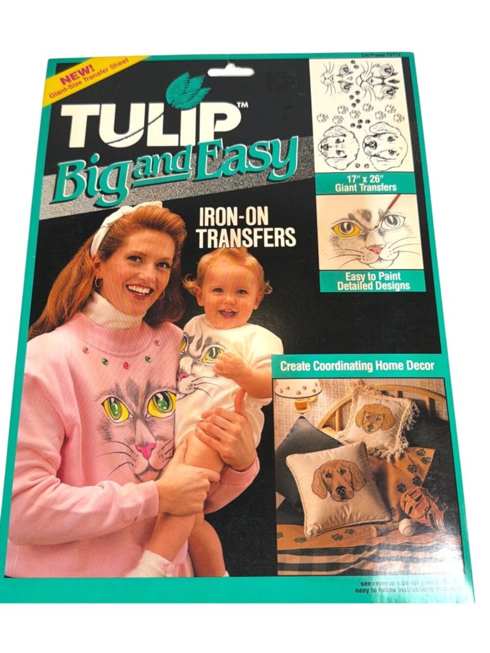 VTG 1992 Tulip Big Easy Iron-On Fabric Transfers GIANT Paint Craft Lot Set of 4 - Picture 6 of 16